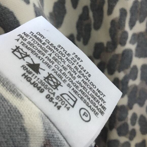 Tory Burch Dress Leopard Print Navy Ruched Waist Stretch Above Knee Size M - Picture 6 of 8